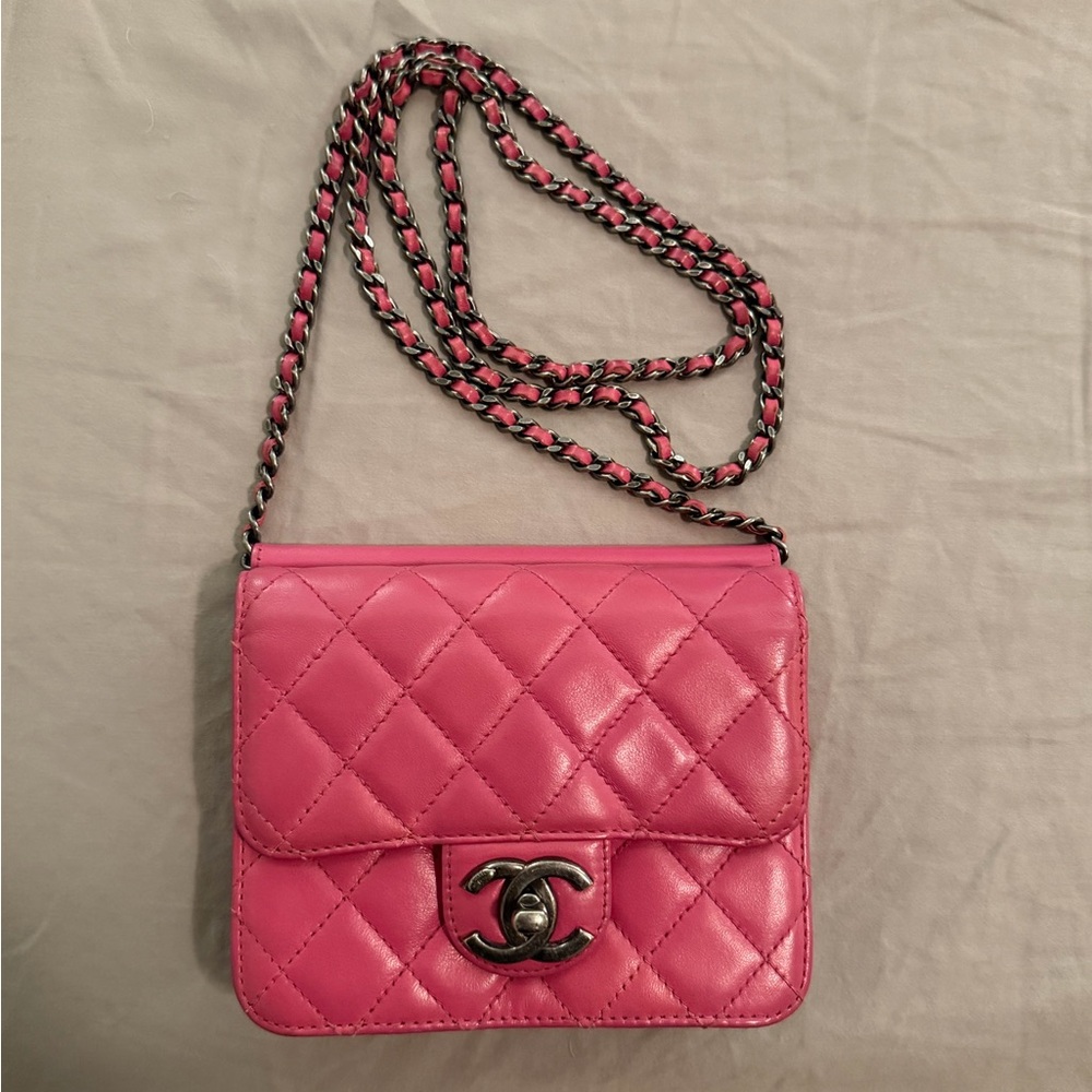 Authentic Chanel Classic Mini Square Single Flap … - image 3